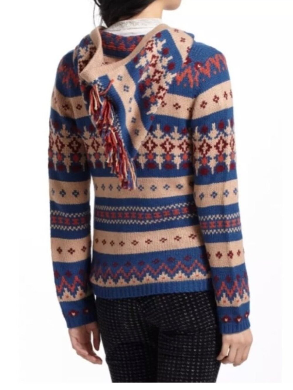 NWOT Anthropologie SPARROW Fair Isle Nordic Zip Cardigan Hoodie - M